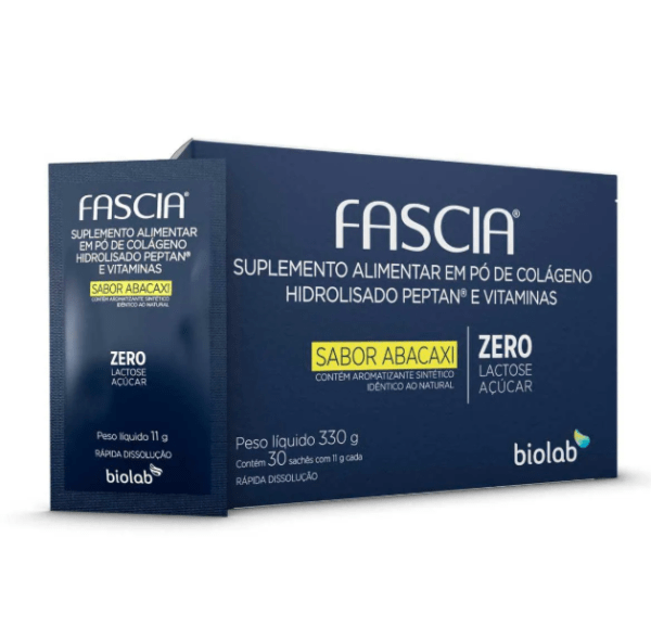 Suplemento Alimentar Fascia sabor Abacaxi com 30 Sachês de 11g