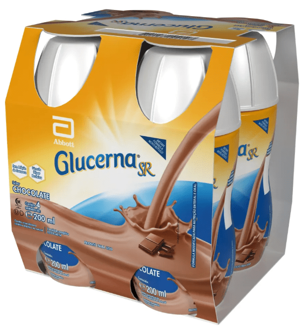 Suplemento Alimentar Glucerna SR Chocolate 200ml Kit com 4 unidades