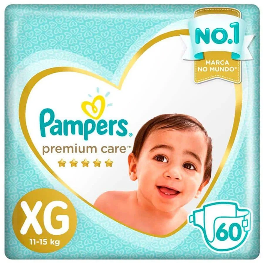 Fralda Pampers Premium Care XG 60 unidades