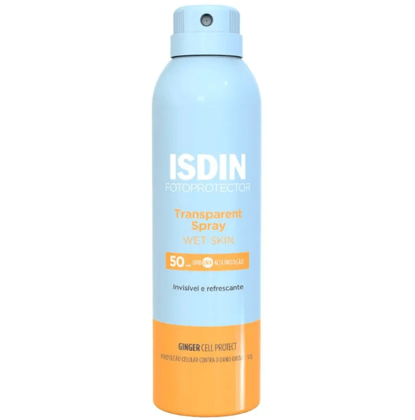 Protetor Solar Corporal Isdin Transparent Spray Wet Skin FPS 50 250ml